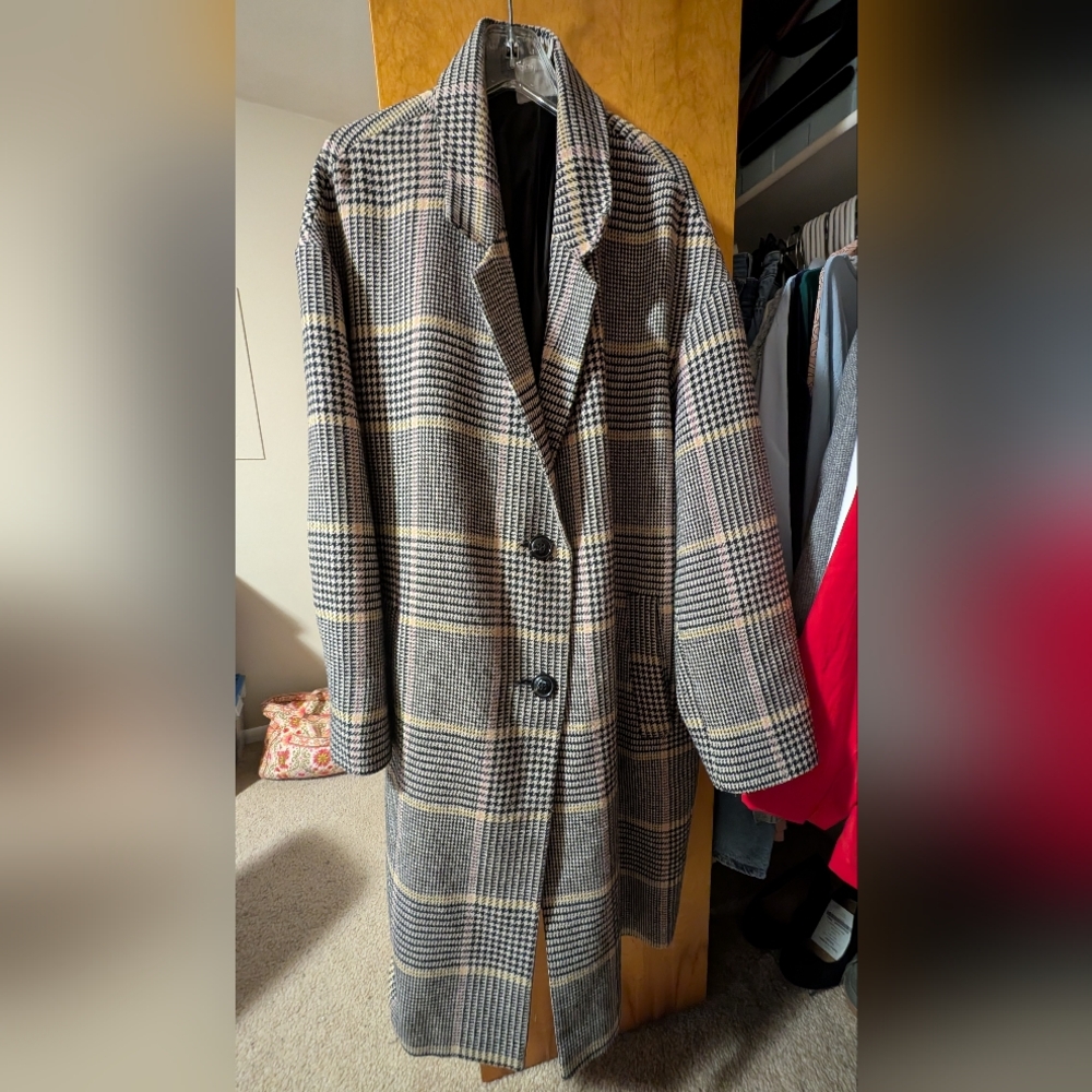 ASOS Checkered Coat with Black and Tan